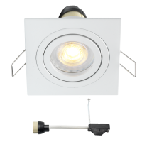 Coblux LED inbouwspot | wit | vierkant | warmwit | 5 watt | dimbaar | kantelbaar L2068