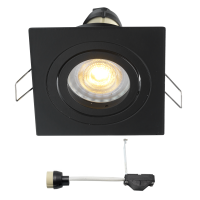 Coblux LED inbouwspot | zwart | vierkant | warmwit | 5 watt | dimbaar | kantelbaar L2155