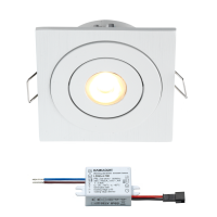 Creelux LED inbouwspot | wit | vierkant | warmwit | 3 watt | dimbaar | kantelbaar L2303